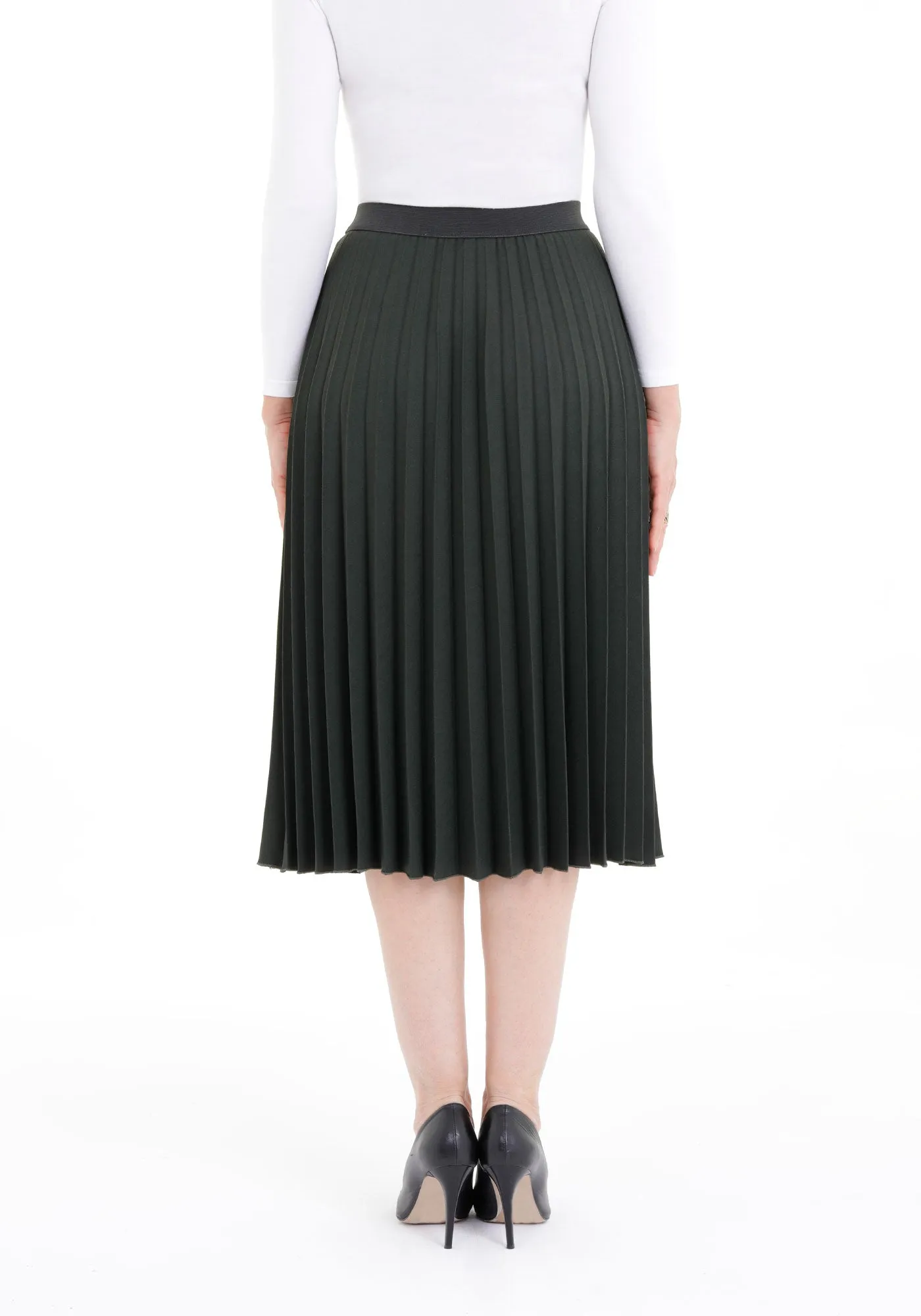 Midi Thin Pleated Below The Knee Skirt