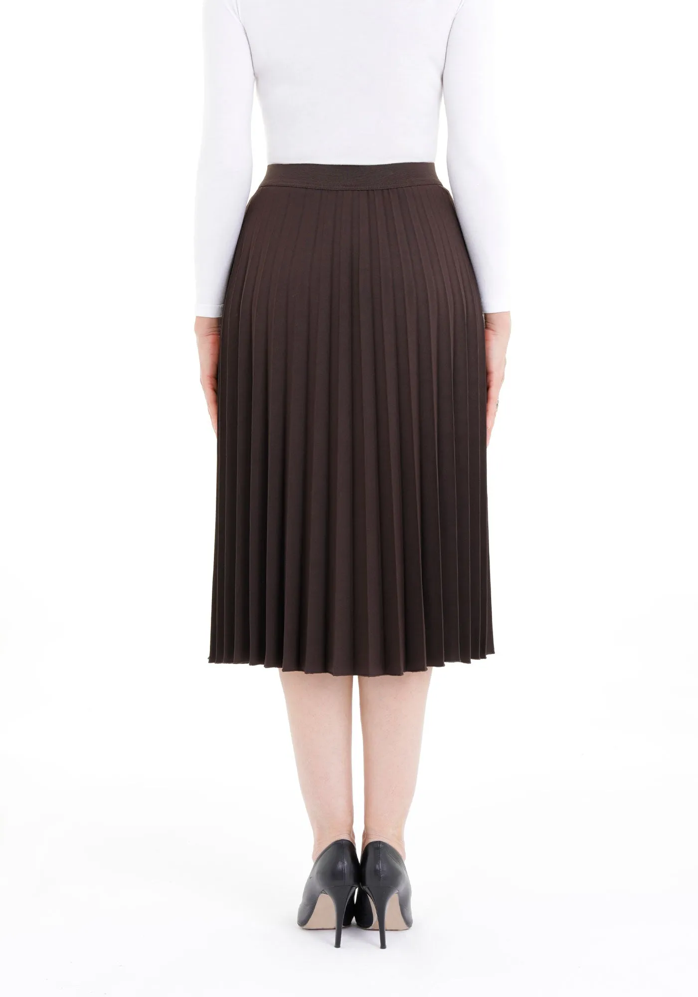 Midi Thin Pleated Below The Knee Skirt