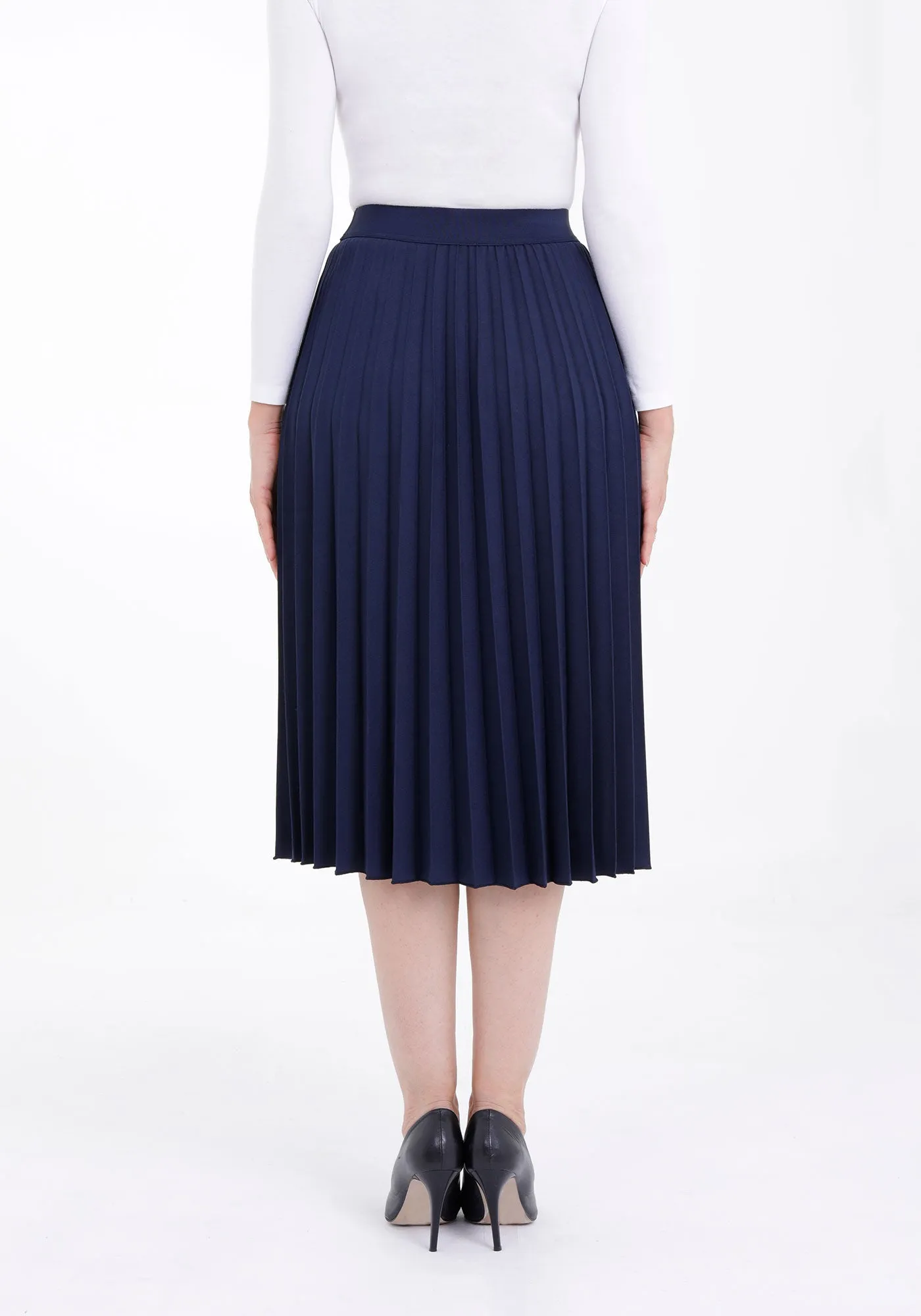 Midi Thin Pleated Below The Knee Skirt