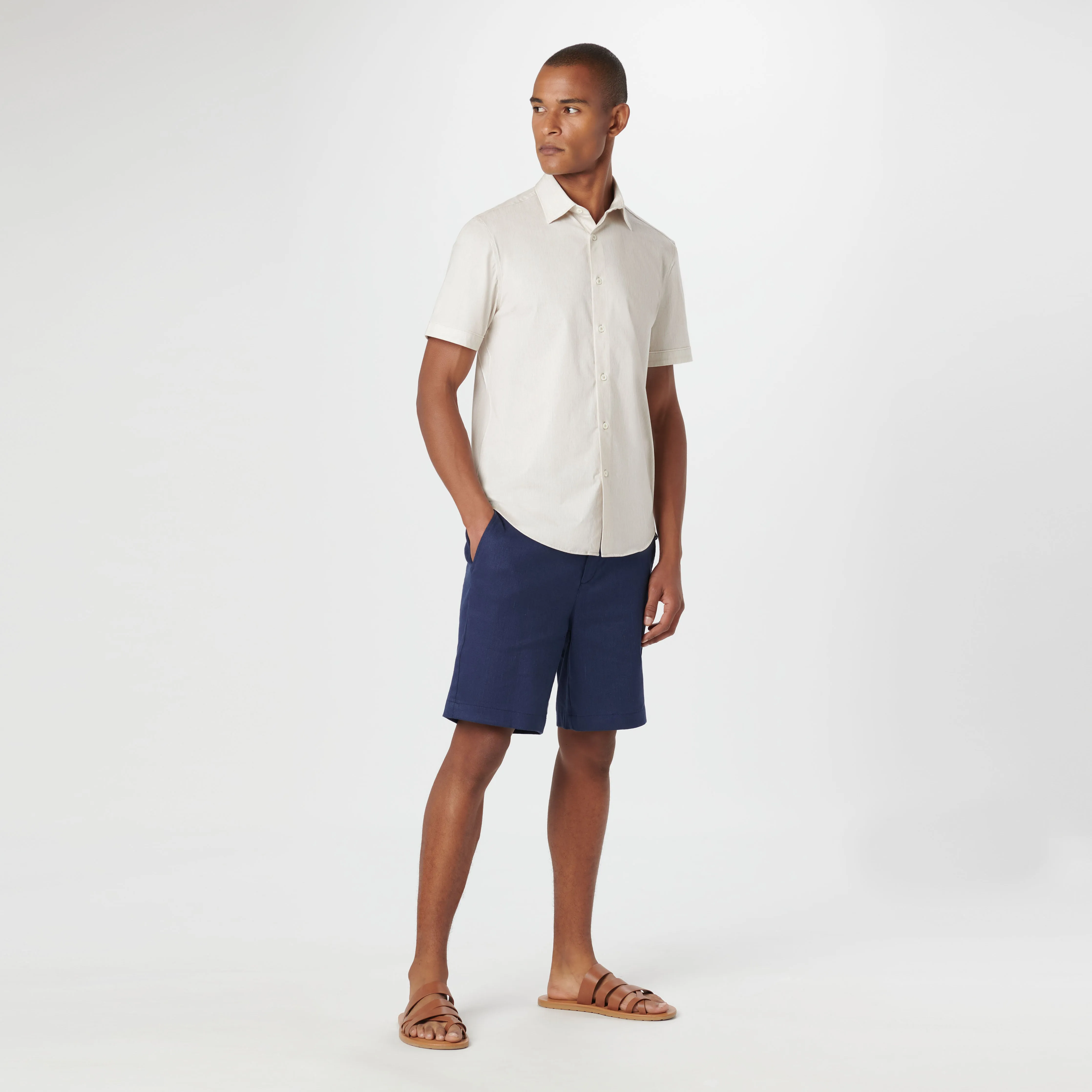 Miles Chambray Print OoohCotton Short Sleeve Shirt