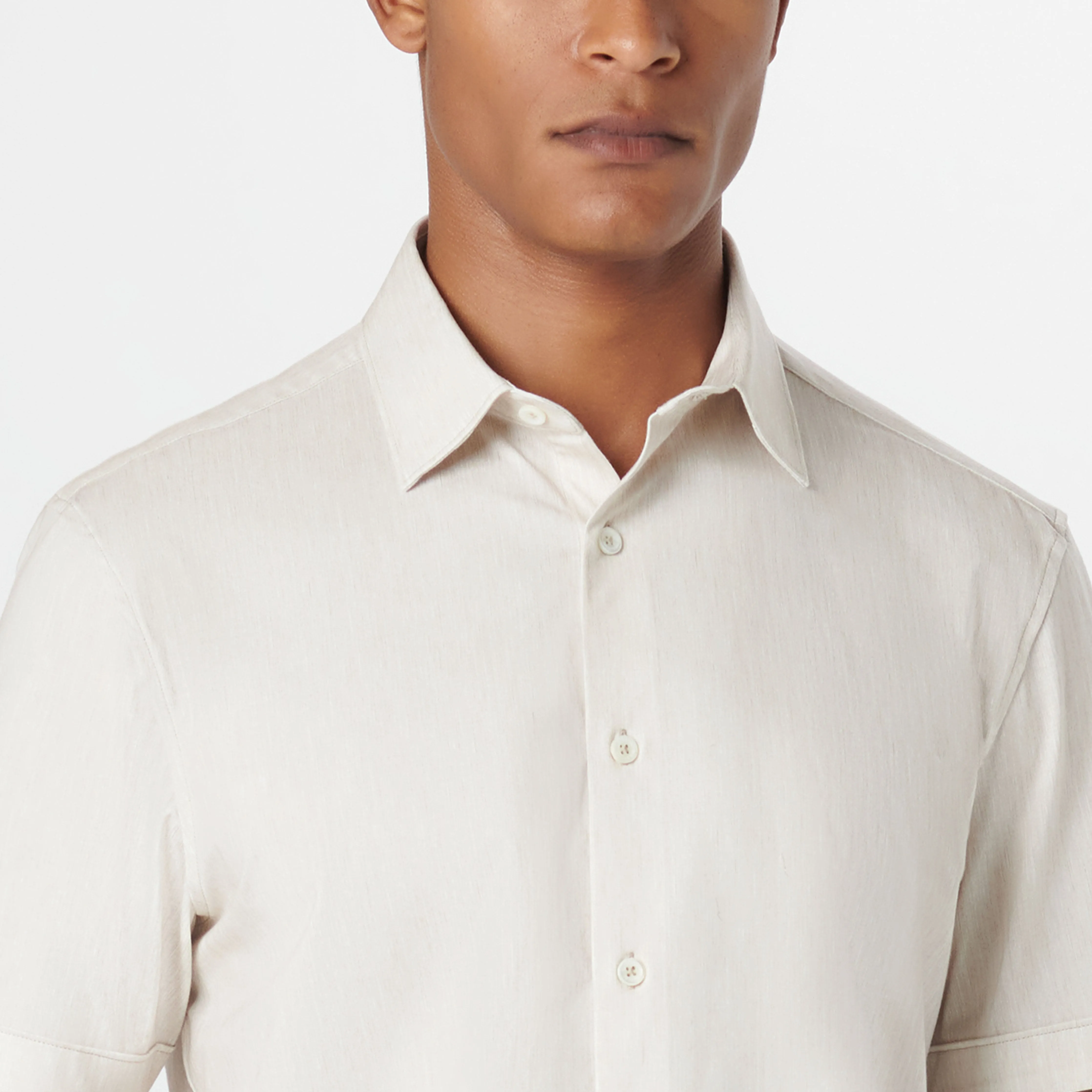 Miles Chambray Print OoohCotton Short Sleeve Shirt