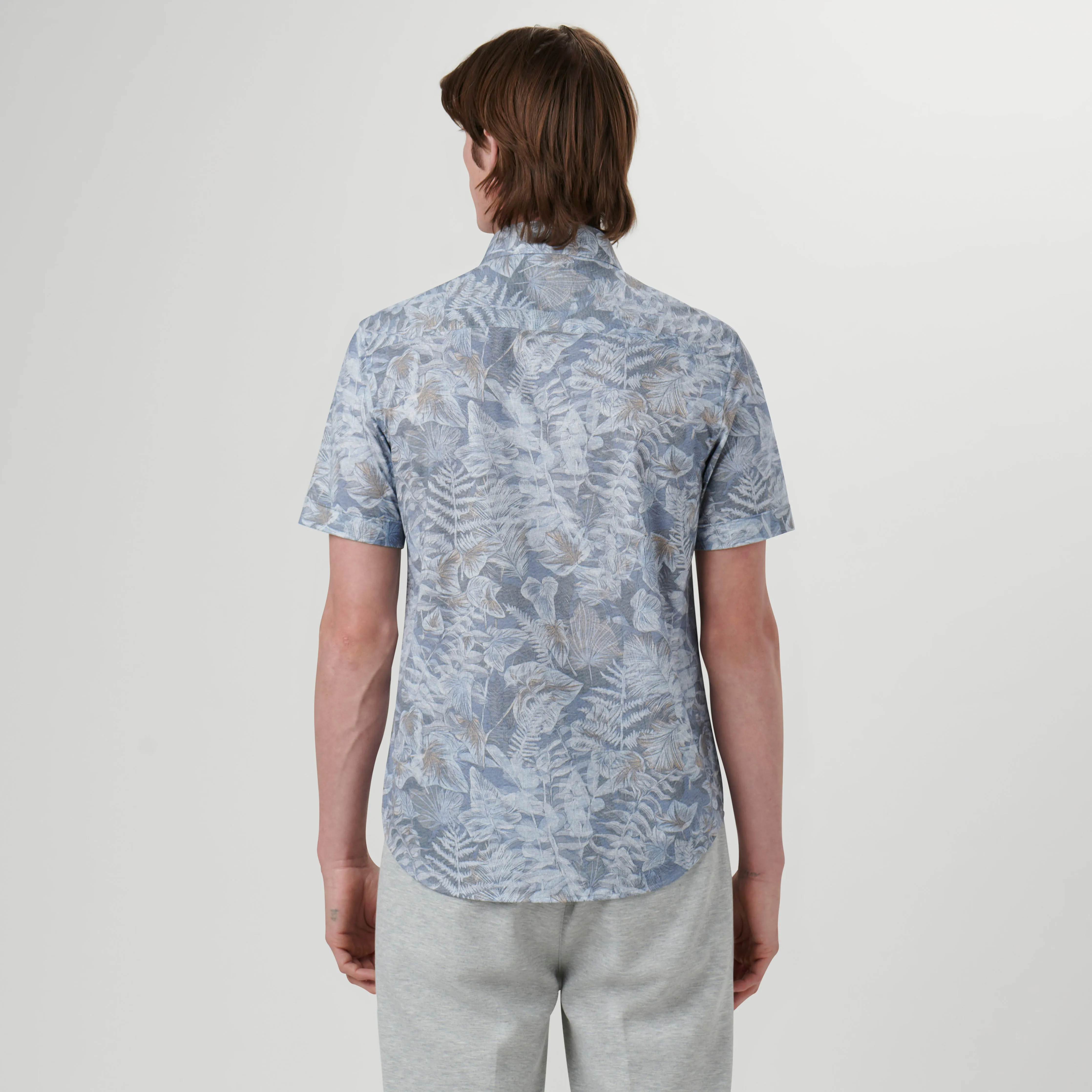 Miles Leaf Print OoohCotton Short Sleeve Shirt