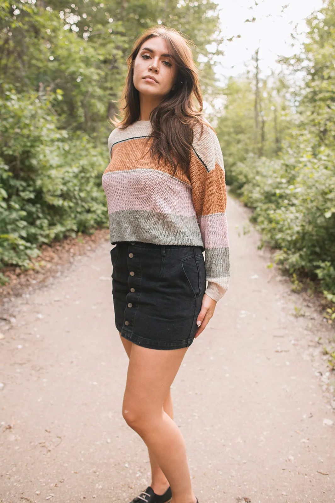 MISFIT ITEM - The Addy Washed Black Denim Skirt by Saltwater Luxe // Size M