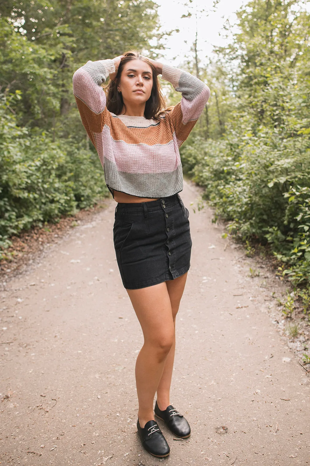 MISFIT ITEM - The Addy Washed Black Denim Skirt by Saltwater Luxe // Size M