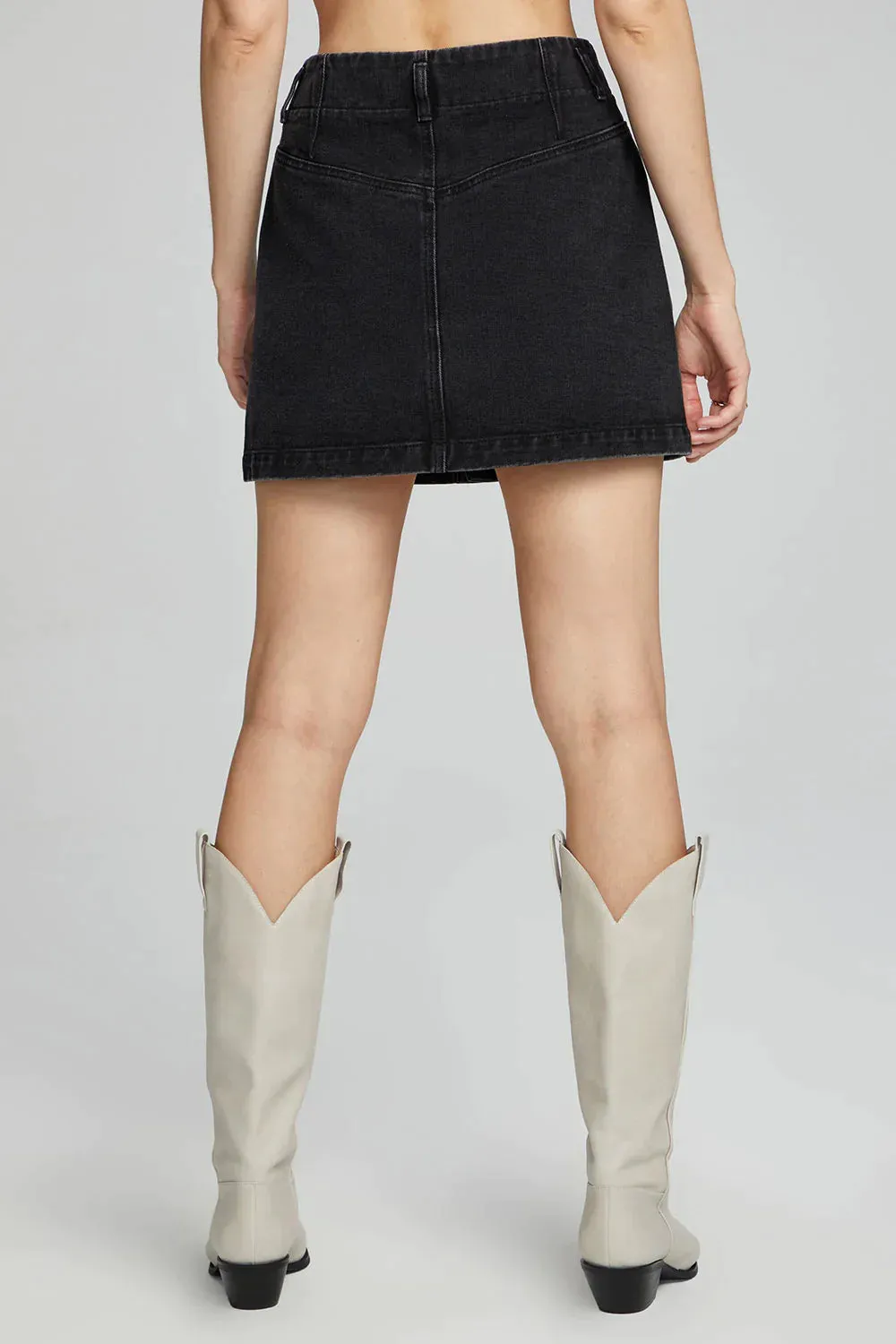 MISFIT ITEM - The Addy Washed Black Denim Skirt by Saltwater Luxe // Size M