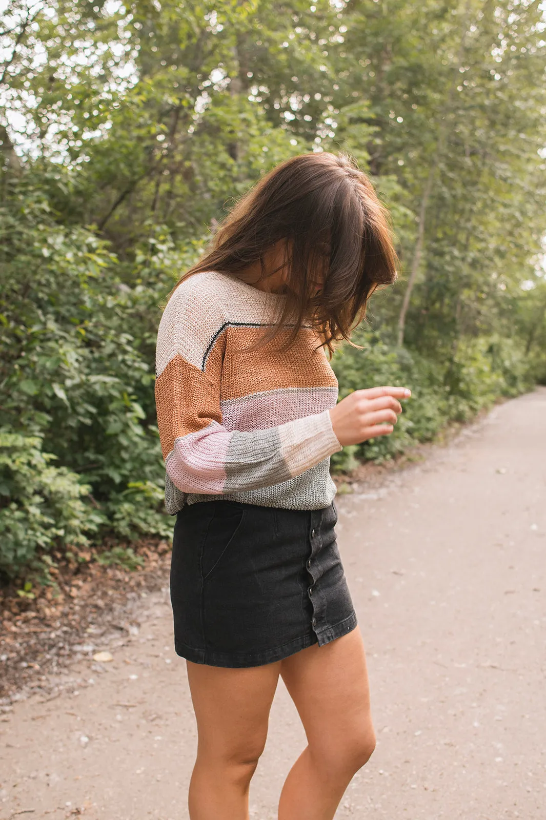 MISFIT ITEM - The Addy Washed Black Denim Skirt by Saltwater Luxe // Size M