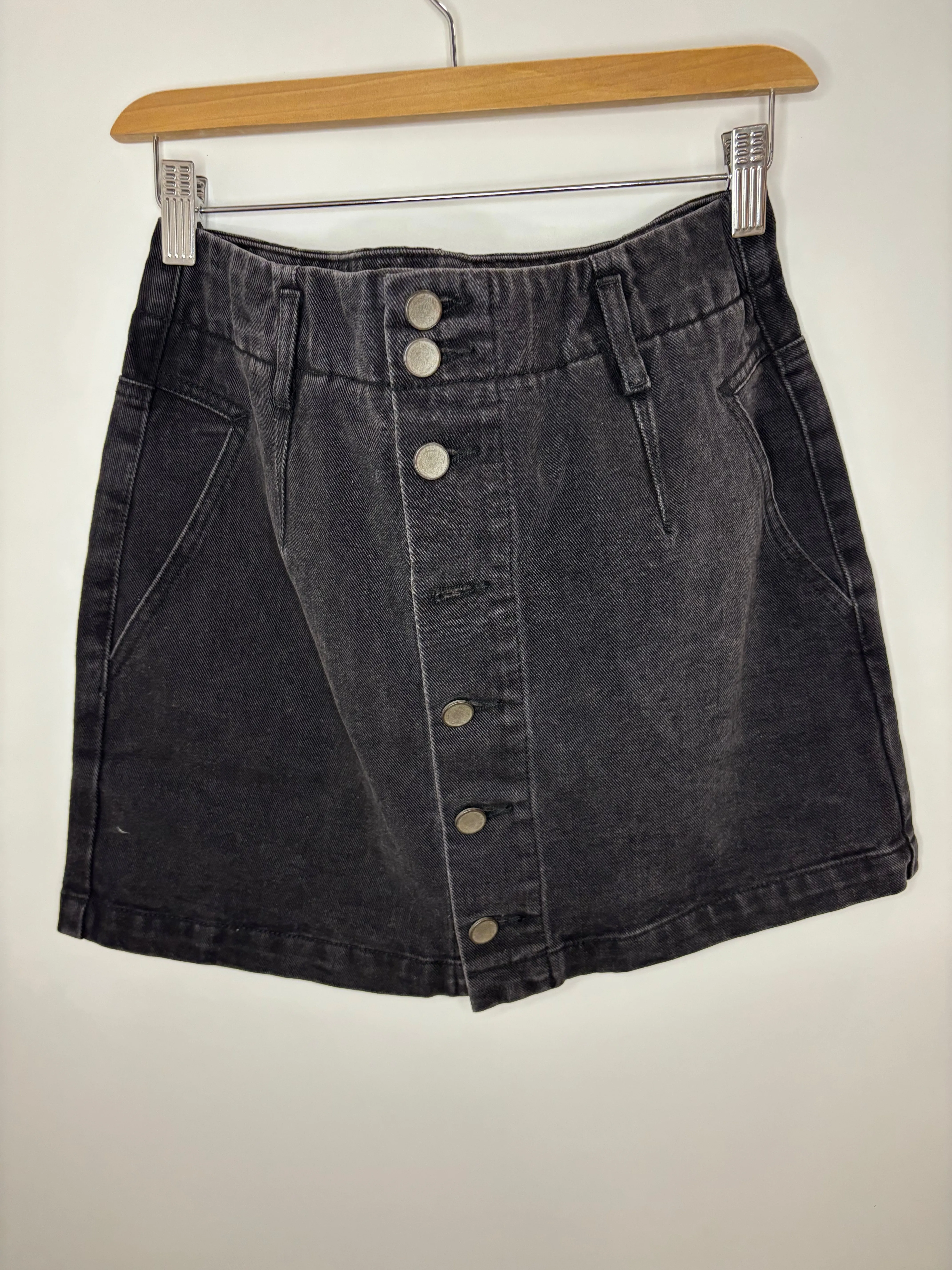 MISFIT ITEM - The Addy Washed Black Denim Skirt by Saltwater Luxe // Size M