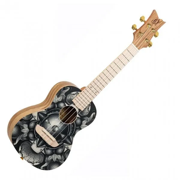 Ortega Art Series Concert Ukulele  - Catalpa Birds