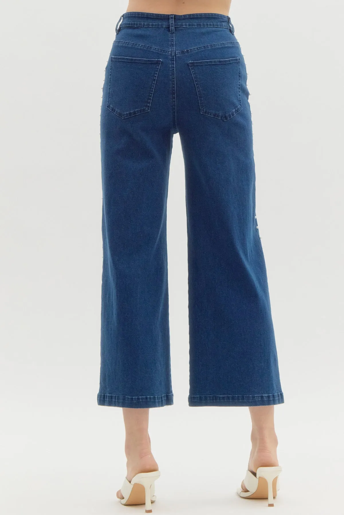 Pearl Embellished Jeans {Dark Wash}