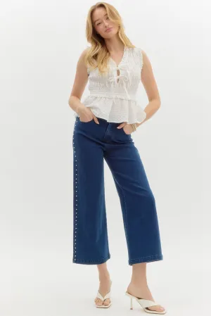 Pearl Embellished Jeans {Dark Wash}