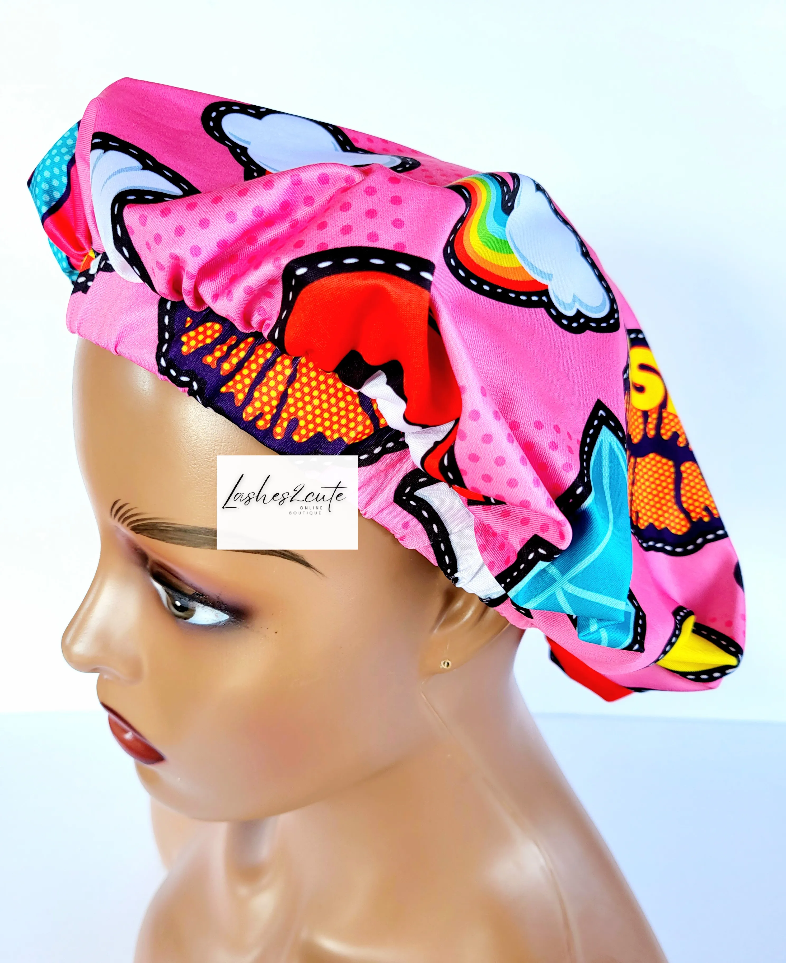 PINK CHIC Tight Fitted Single Layer Hair Bonnet