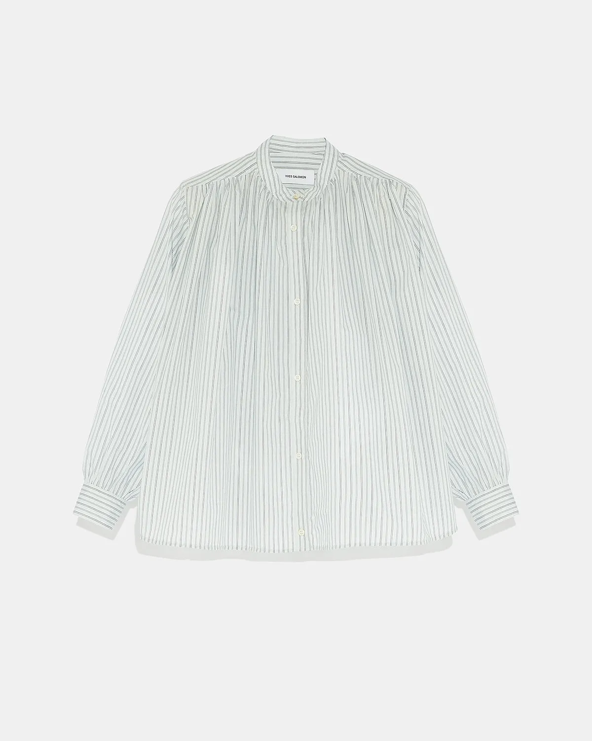 Pleated cotton-blend shirt