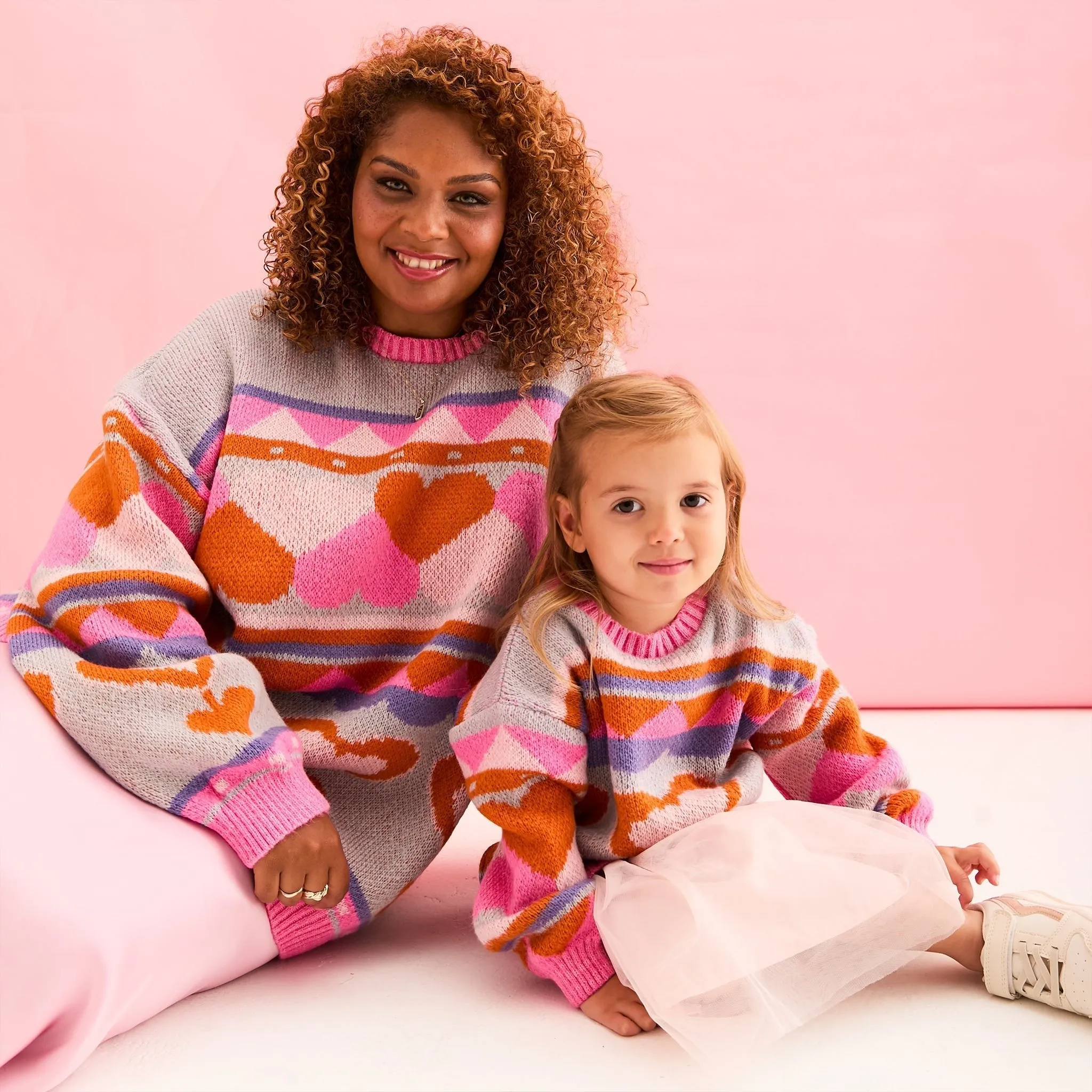 Poppy Heart Intarsia Kids Knitted Jumper