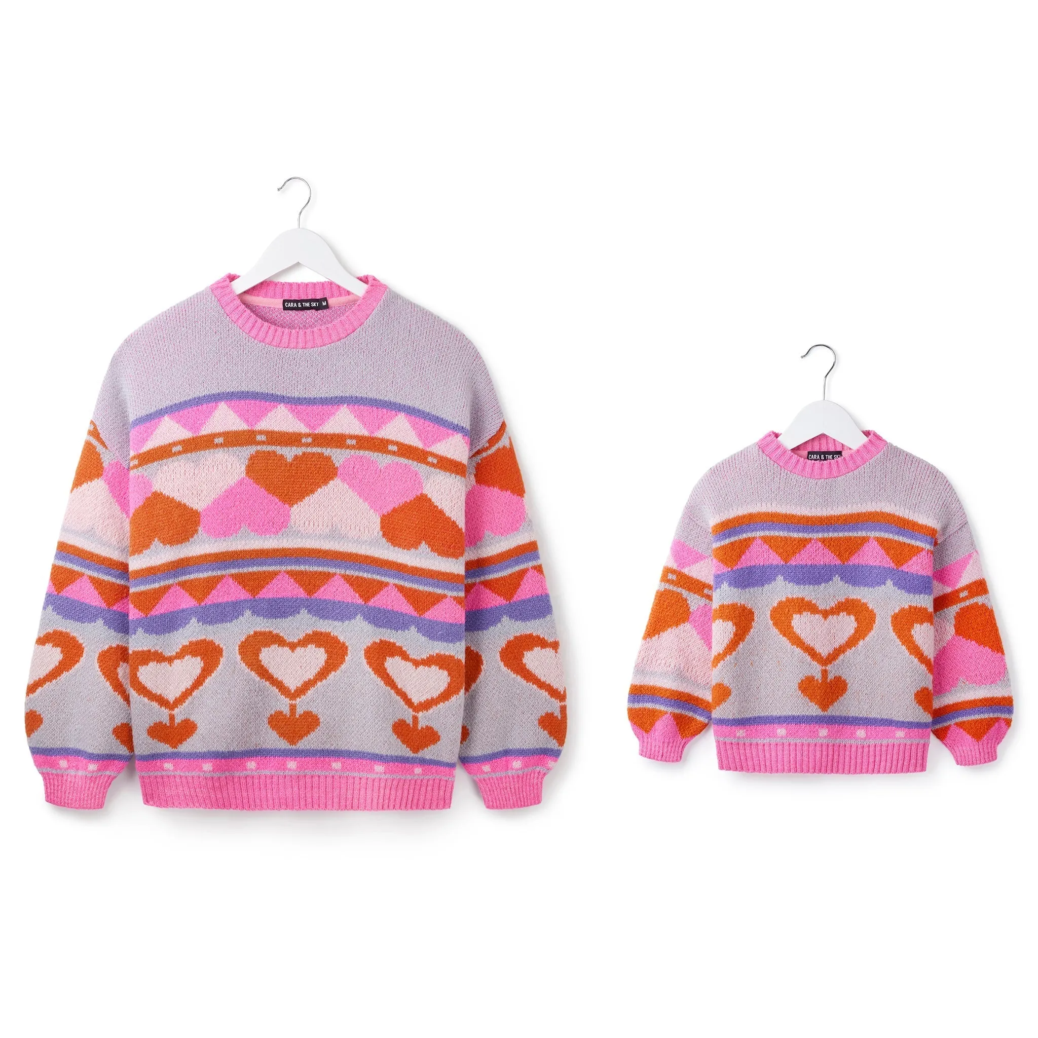 Poppy Heart Intarsia Kids Knitted Jumper
