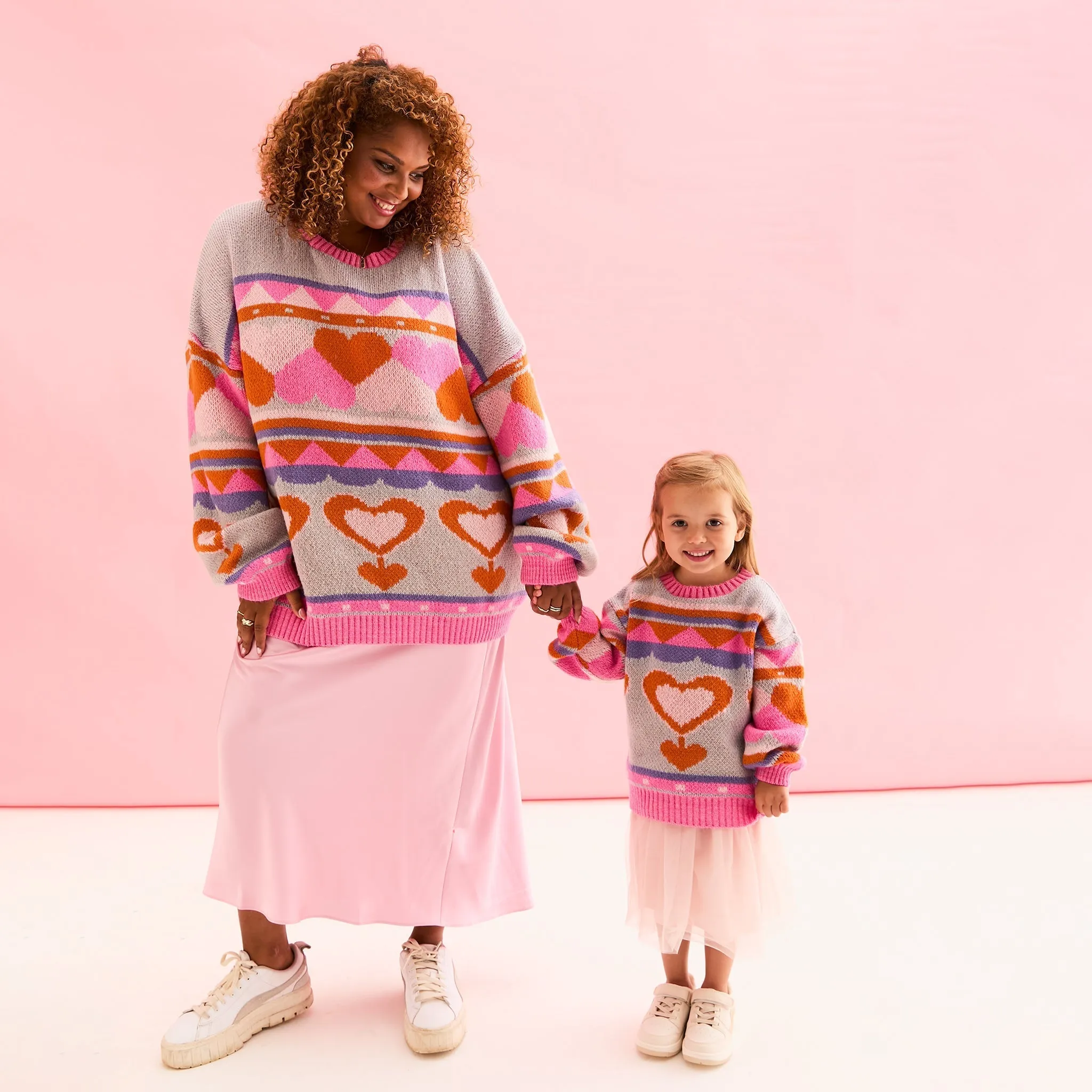 Poppy Heart Intarsia Kids Knitted Jumper