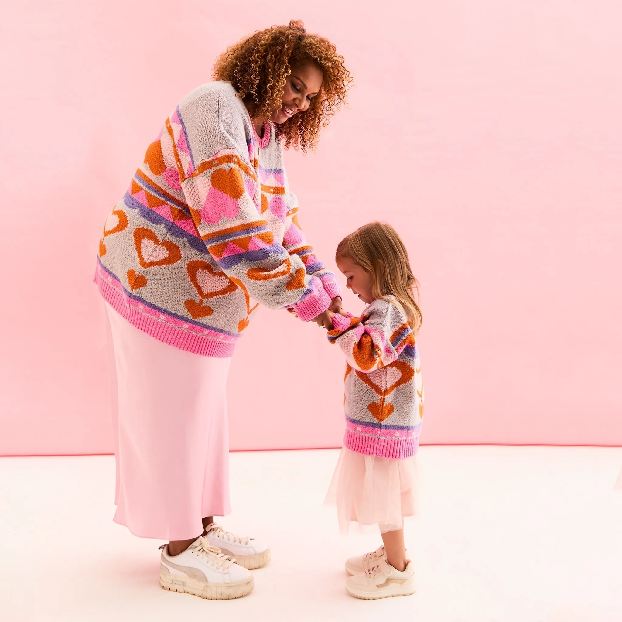 Poppy Heart Intarsia Kids Knitted Jumper