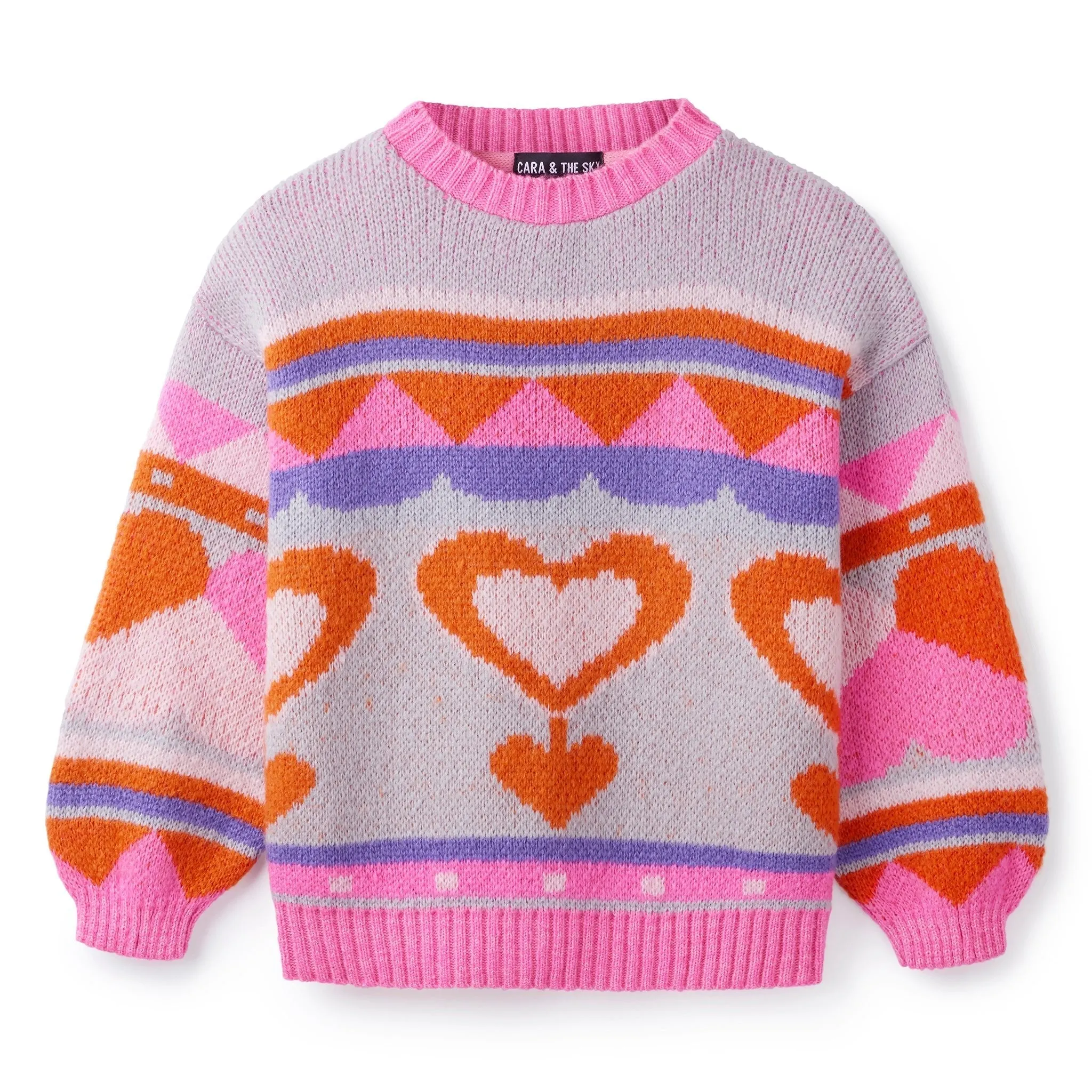 Poppy Heart Intarsia Kids Knitted Jumper