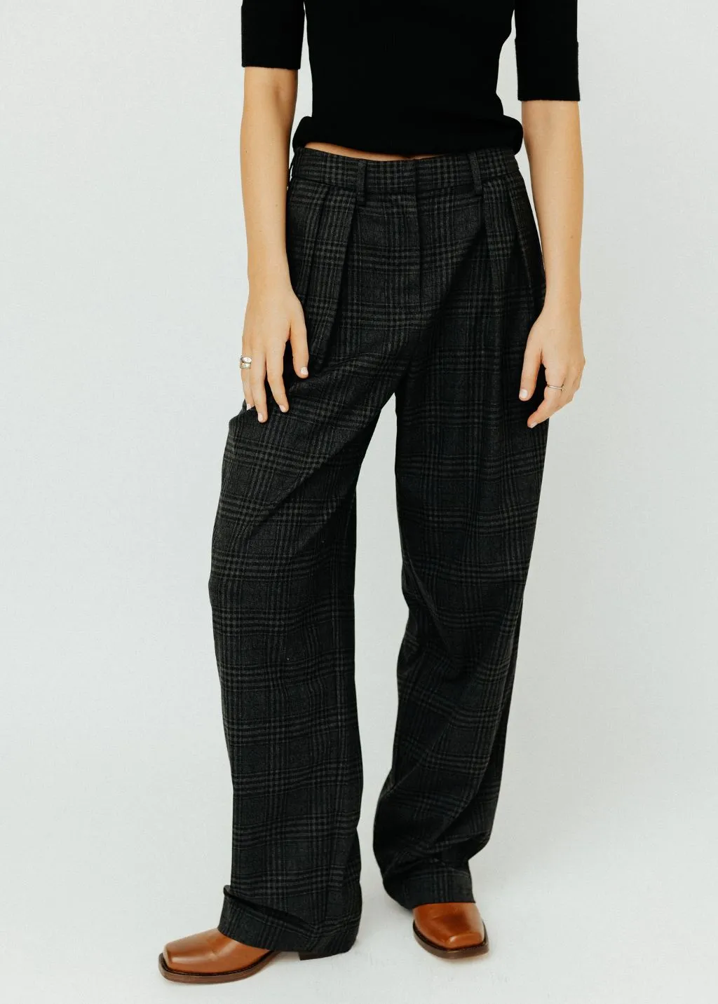 Proenza Schouler Eleanor Pant in Grid Flannel