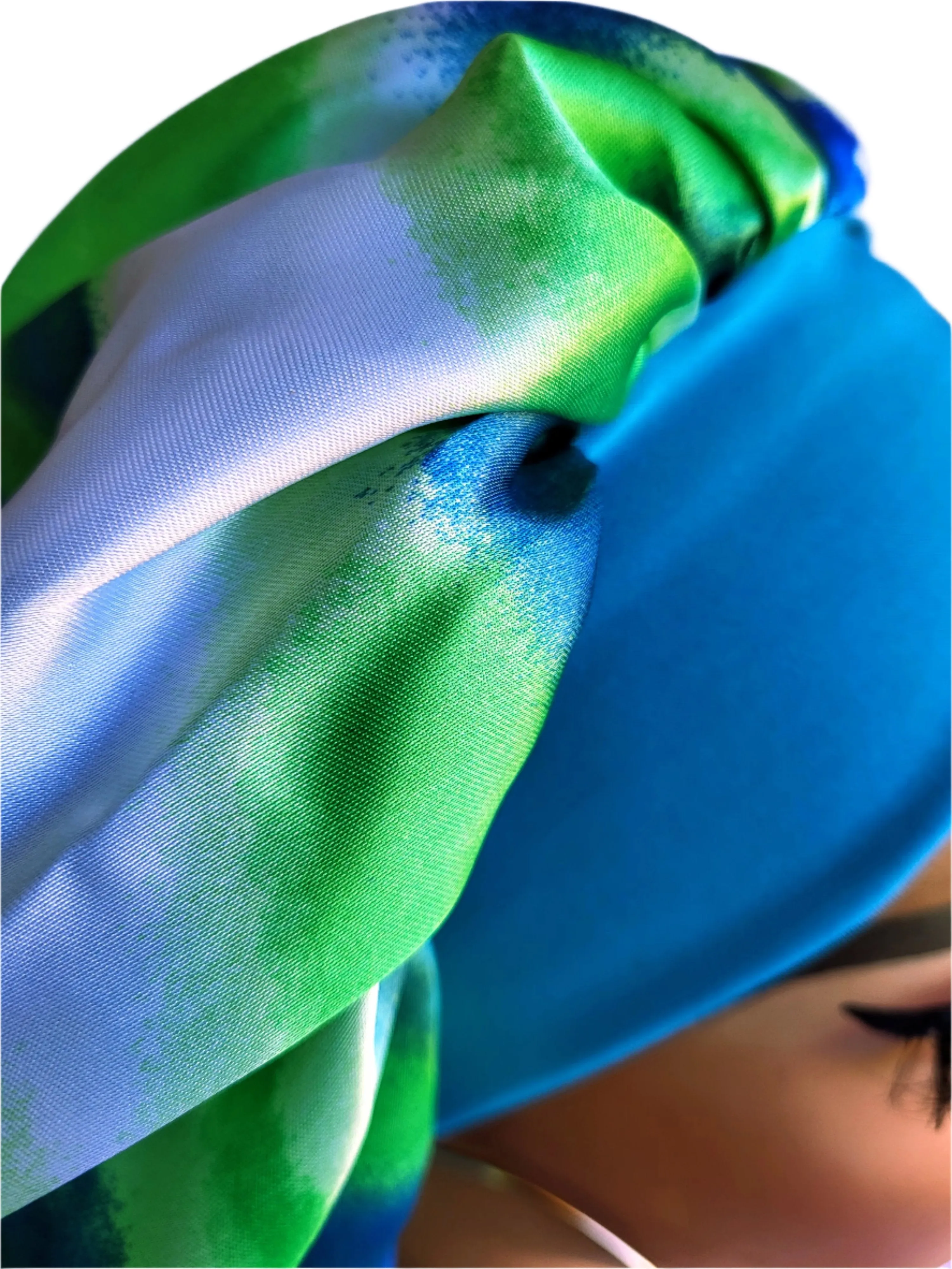 "Teal" Elastic Wide Band Jumbo Bonnet