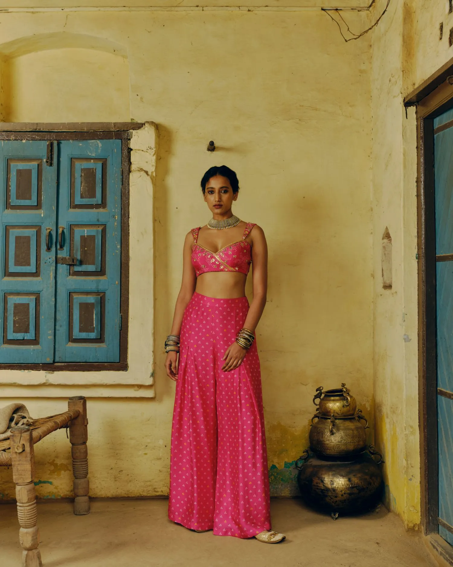 Rani pink crop top   pants