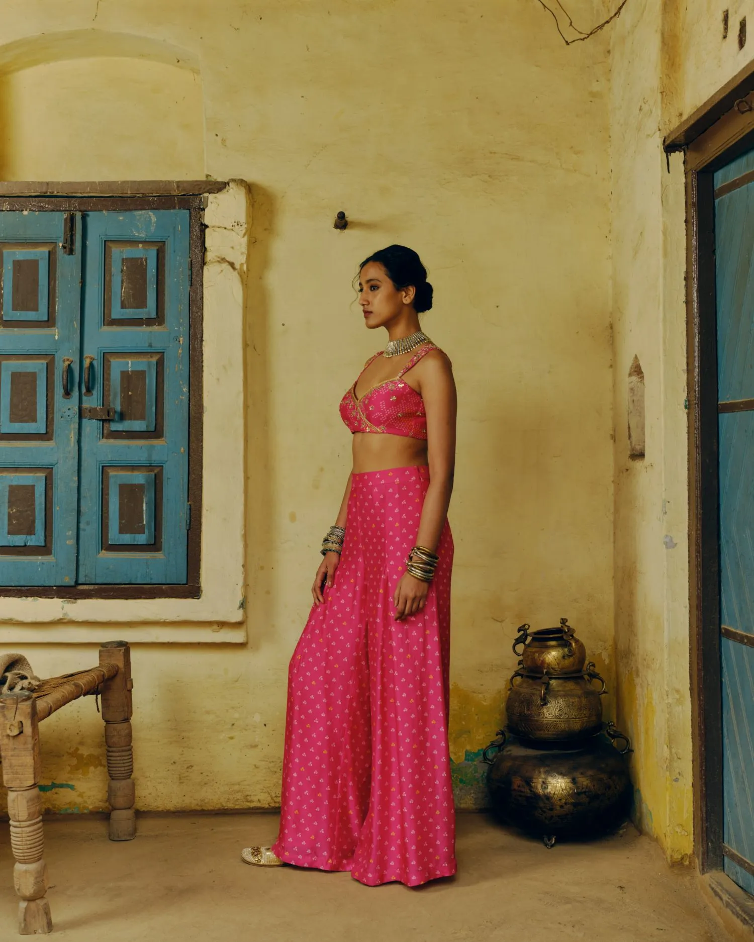 Rani pink crop top   pants