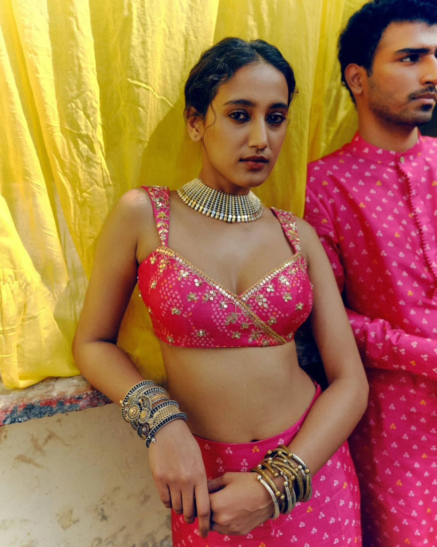 Rani pink crop top   pants