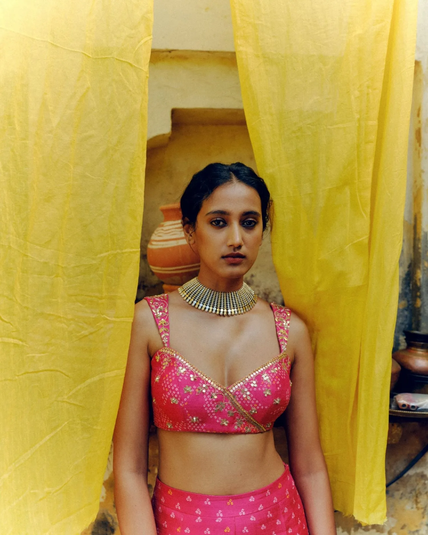 Rani pink crop top   pants