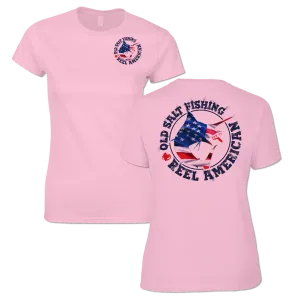 Reel Offshore American - Ladies Short Sleeve V-Neck Performance Shirt