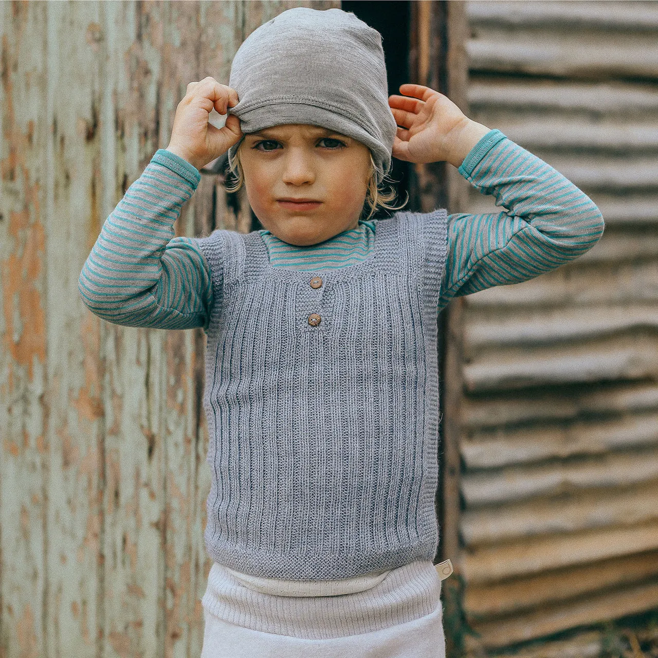 Rico Vest - 100% Baby Alpaca - Ecru (9-18m) *Last ones