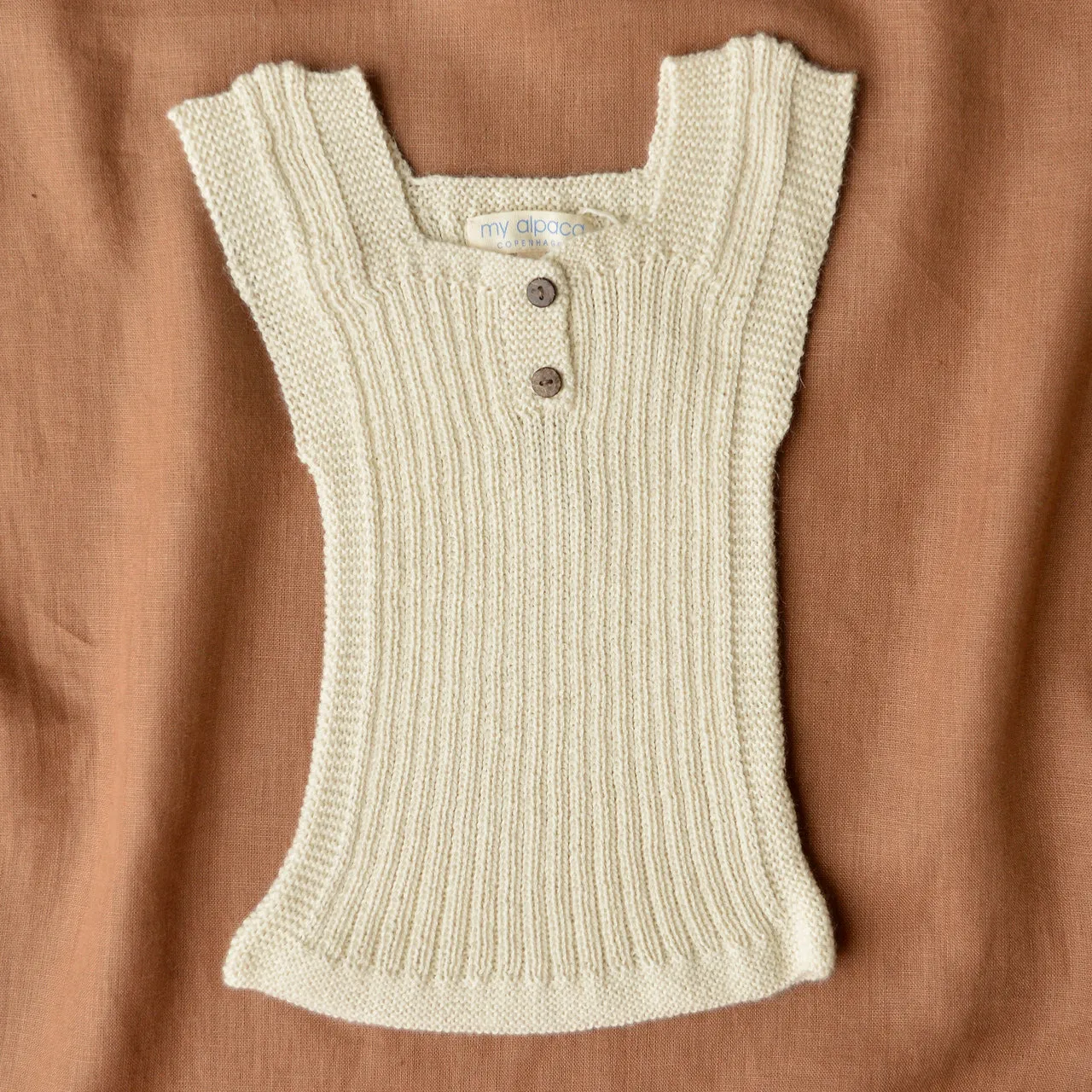 Rico Vest - 100% Baby Alpaca - Ecru (9-18m) *Last ones
