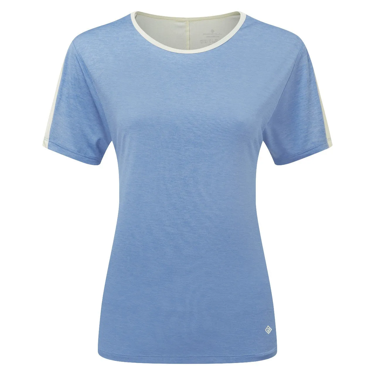 Ronhill Tech Glide Short Sleeve Tee (Womens) - Lake Blue Marl/Vanilla