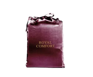 Royal Comfort Satin Sheet Set 3 Piece Fitted Flat Sheet Pillowcases - Malaga Wine