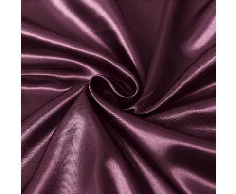 Royal Comfort Satin Sheet Set 3 Piece Fitted Flat Sheet Pillowcases - Malaga Wine