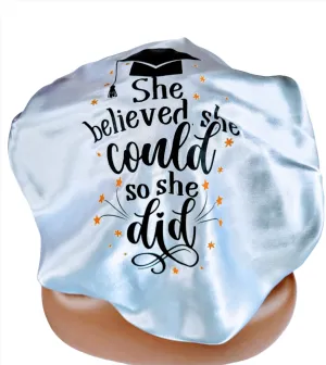 SHE'S A GRADUATE Reversible Sleeping Satin Hair Bonnet