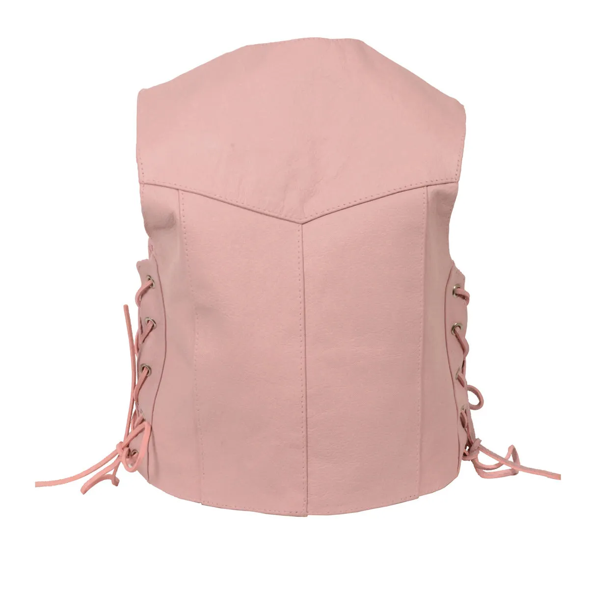 S/L SH2011LPNK Girls Pink Classic Three Snap Leather Vest