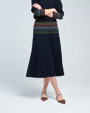 smock effect jacquard skirt