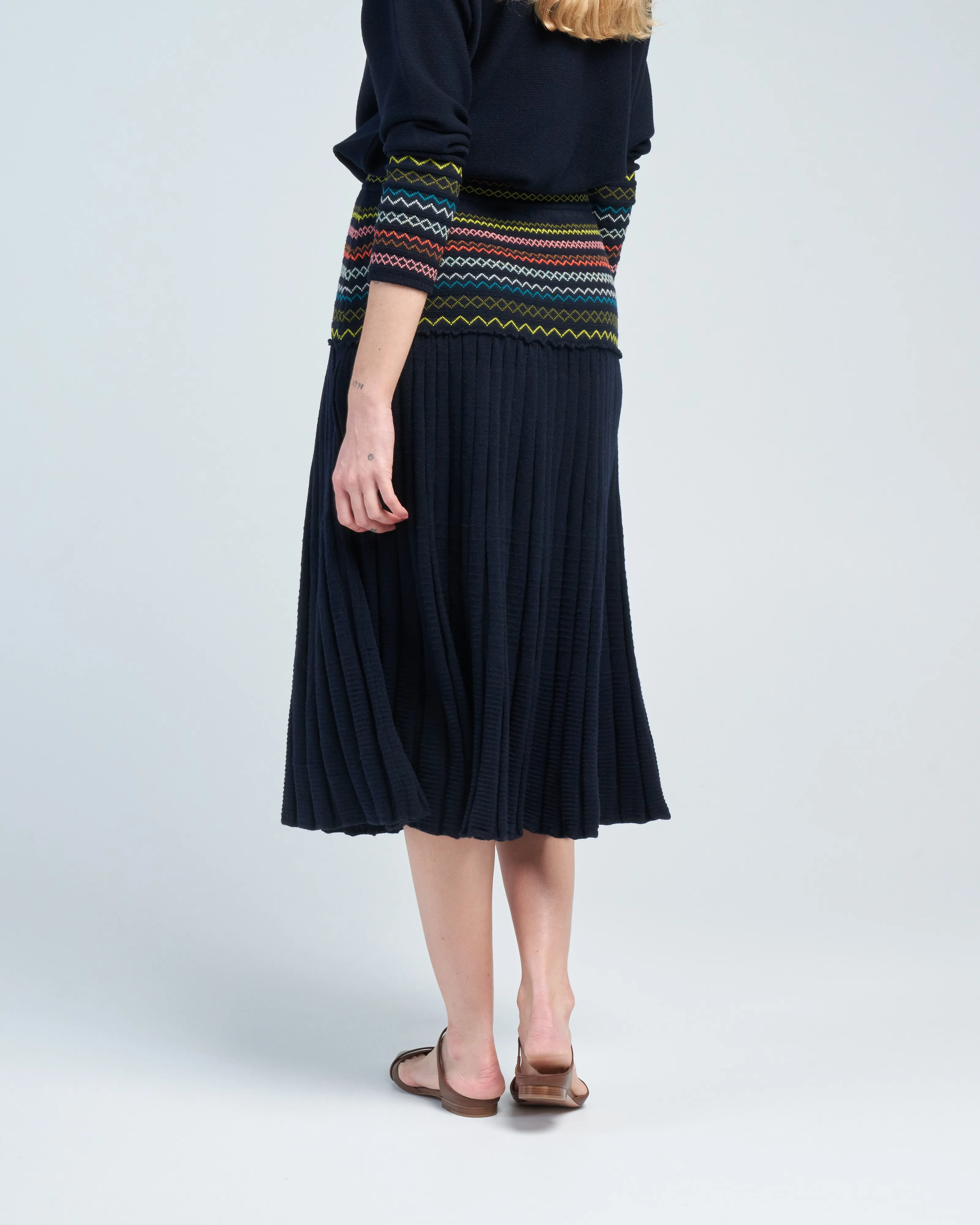 smock effect jacquard skirt