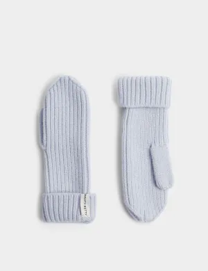 Snowfall Knitted Mittens - Salt Blue