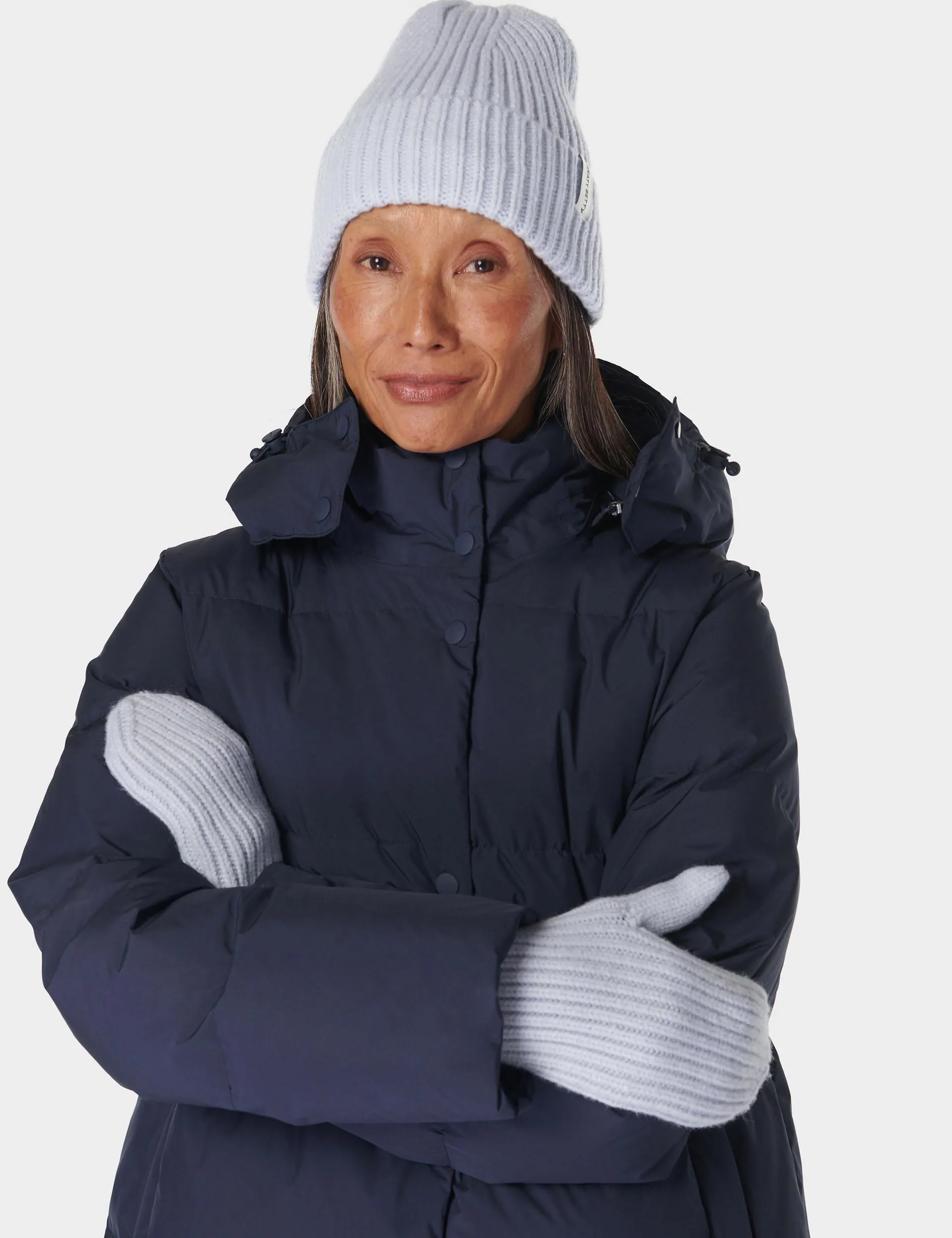 Snowfall Knitted Mittens - Salt Blue