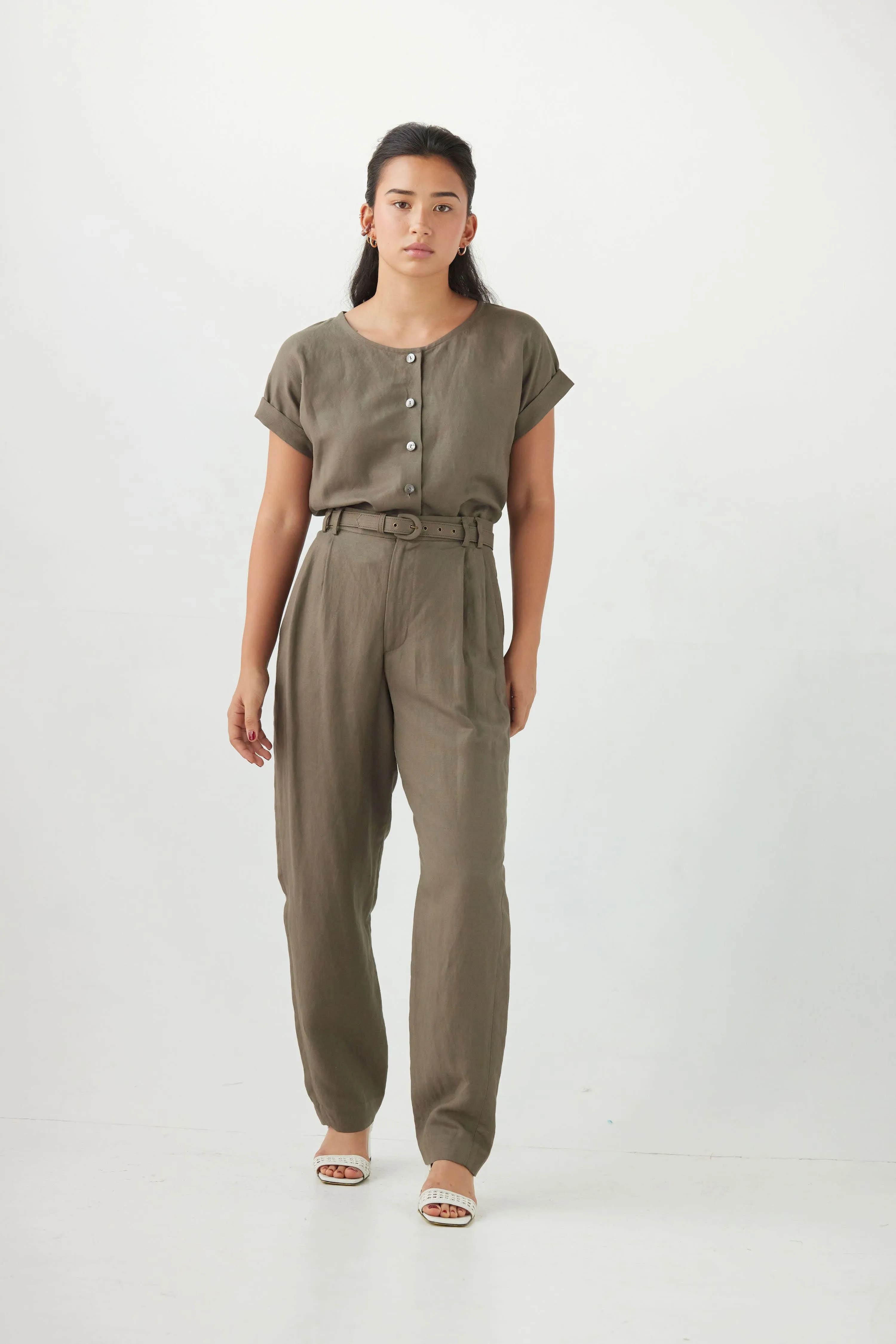 Sophia Pant in Linen Blend