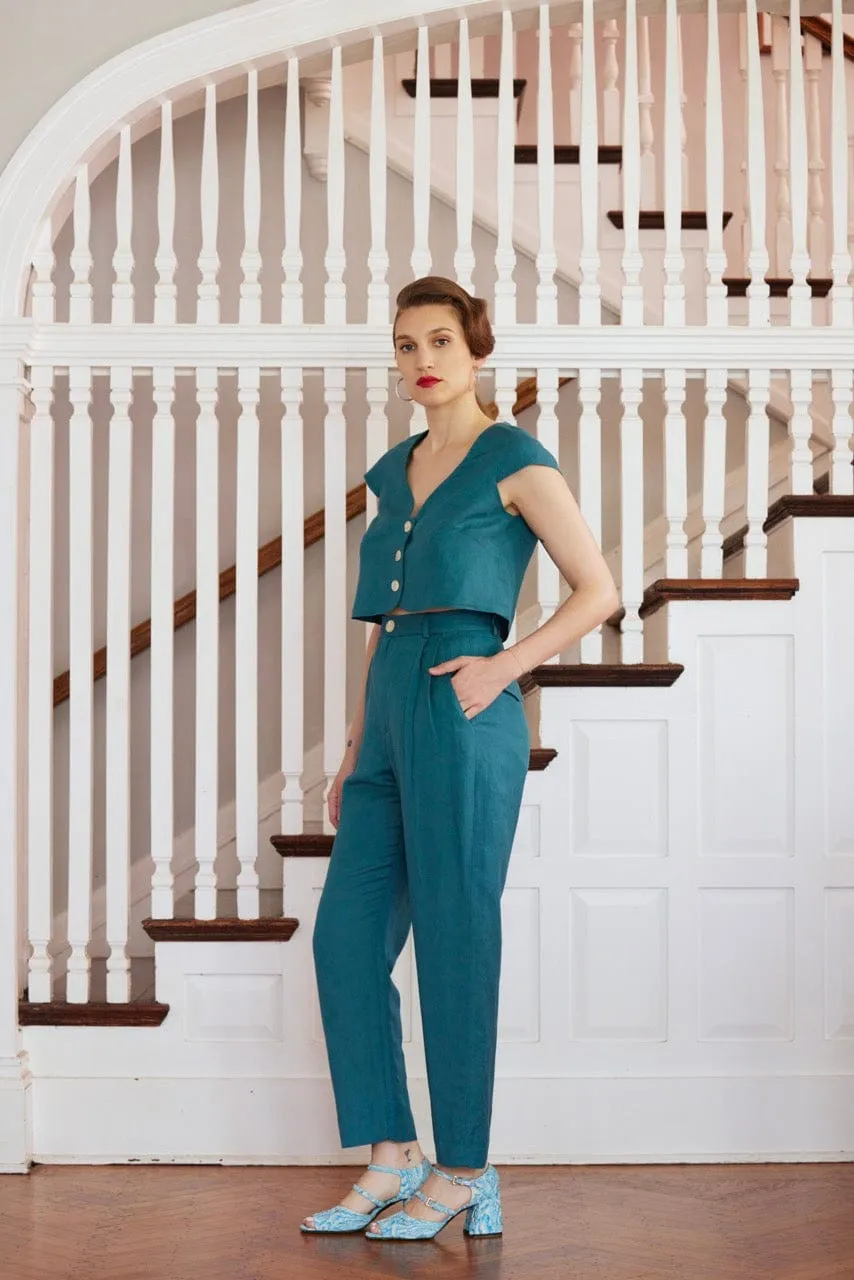 Sophia Pant in Linen Blend