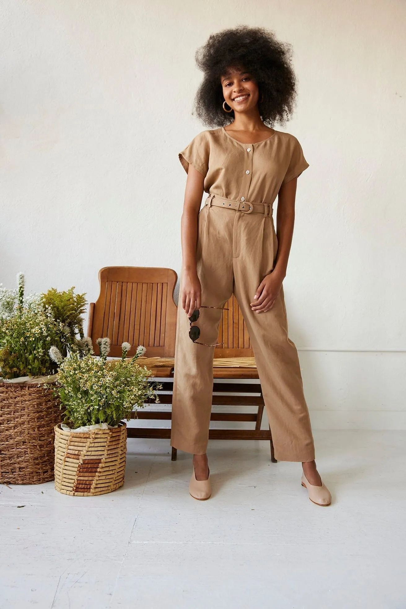 Sophia Pant in Linen Blend