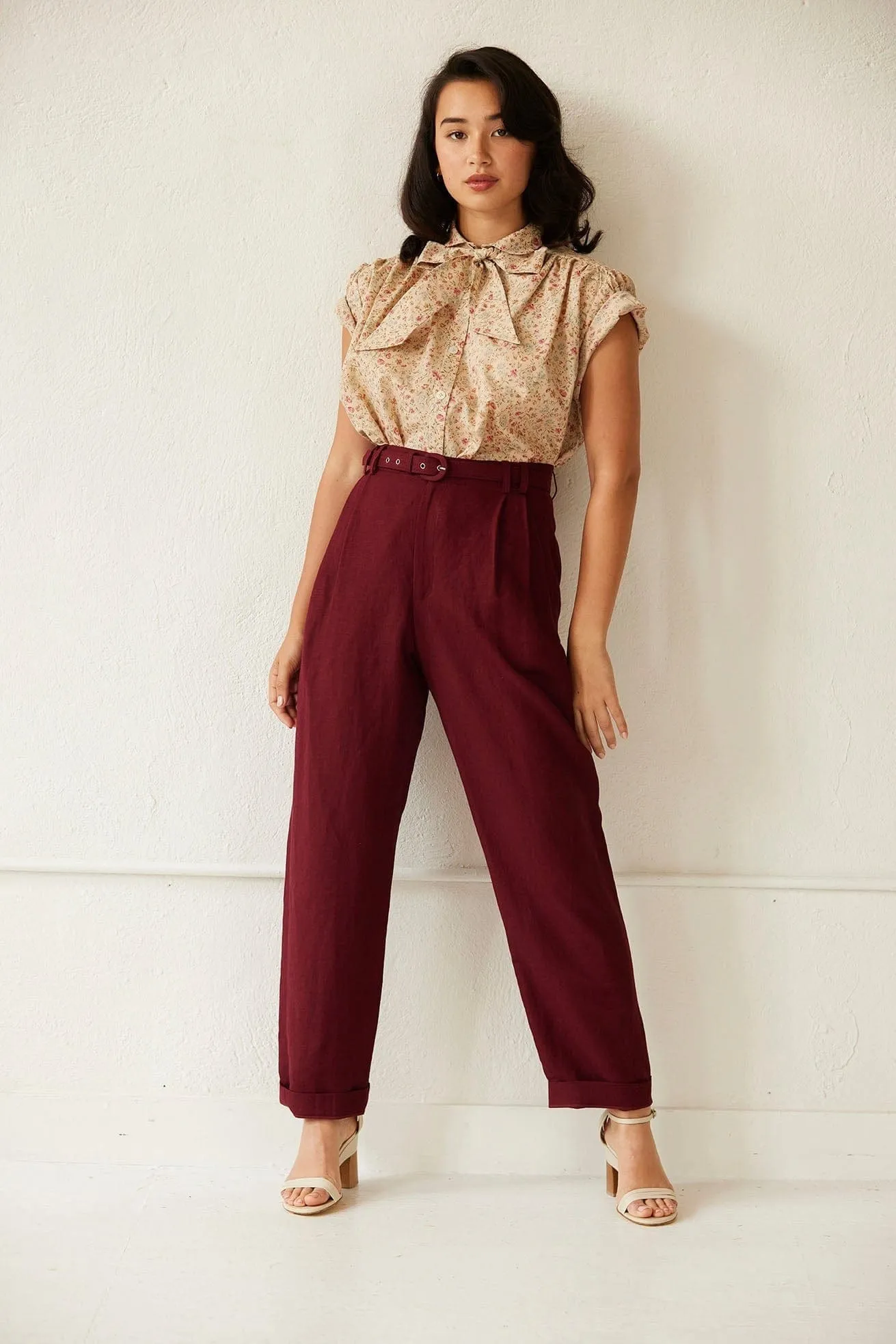 Sophia Pant in Linen Blend