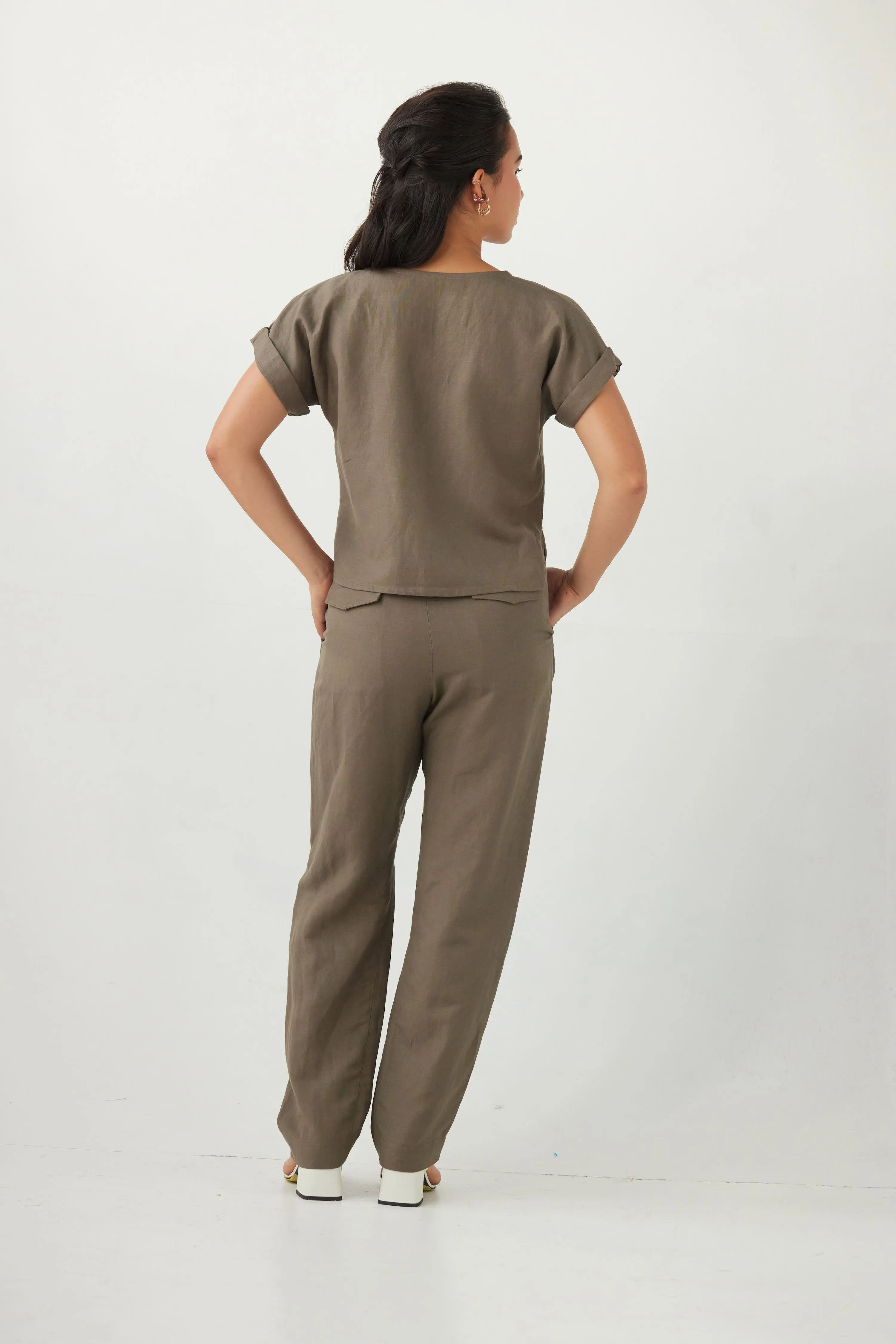 Sophia Pant in Linen Blend