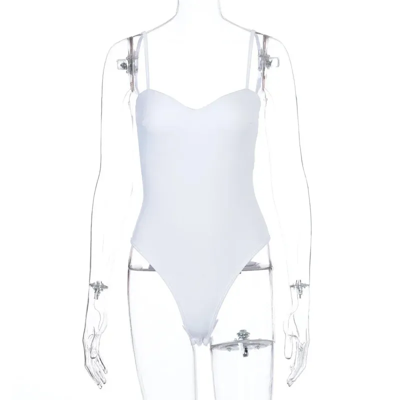 Spaghetti Strap Sleeveless Bodycon One Piece Suit