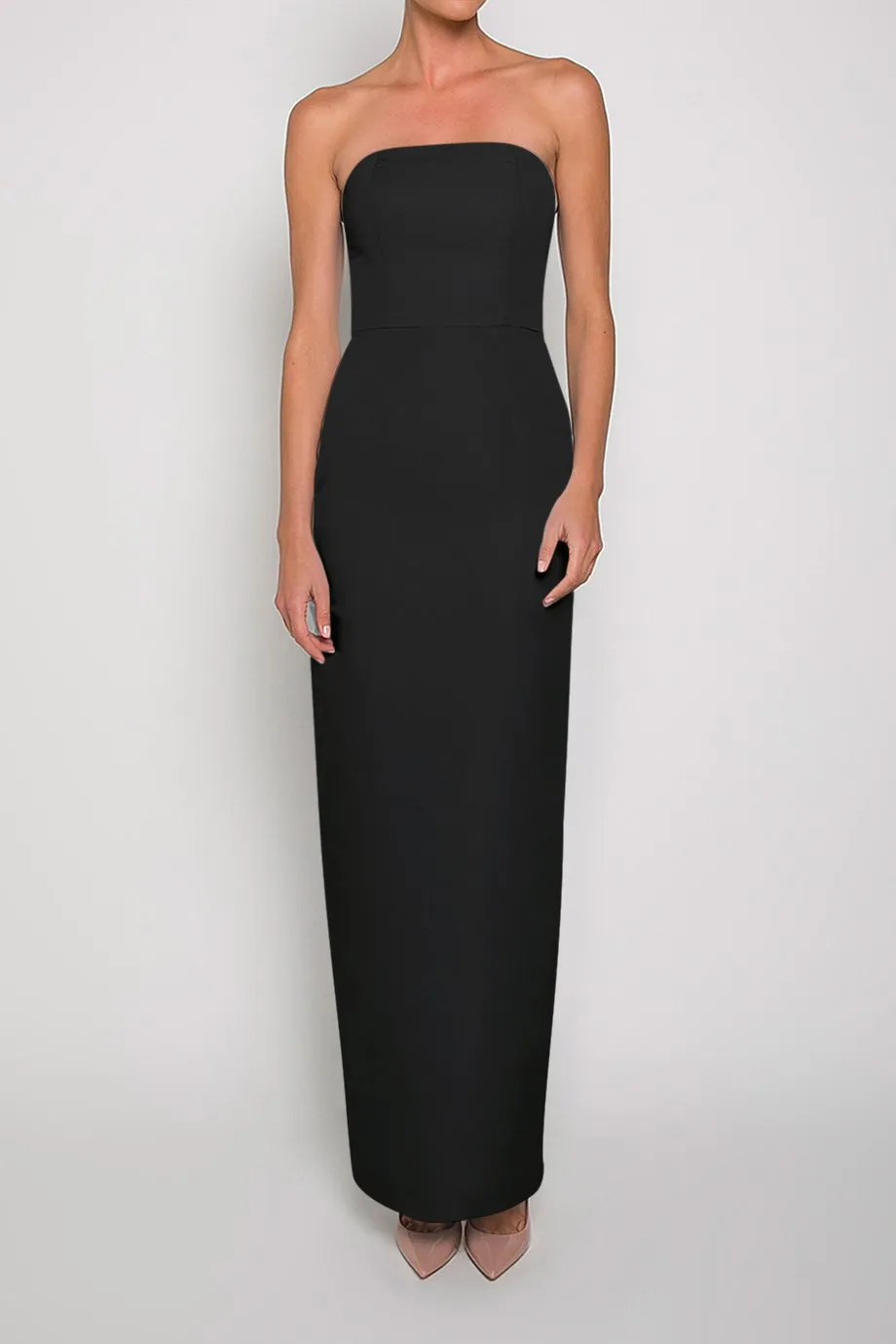Strapless Silk Faille Column Gown