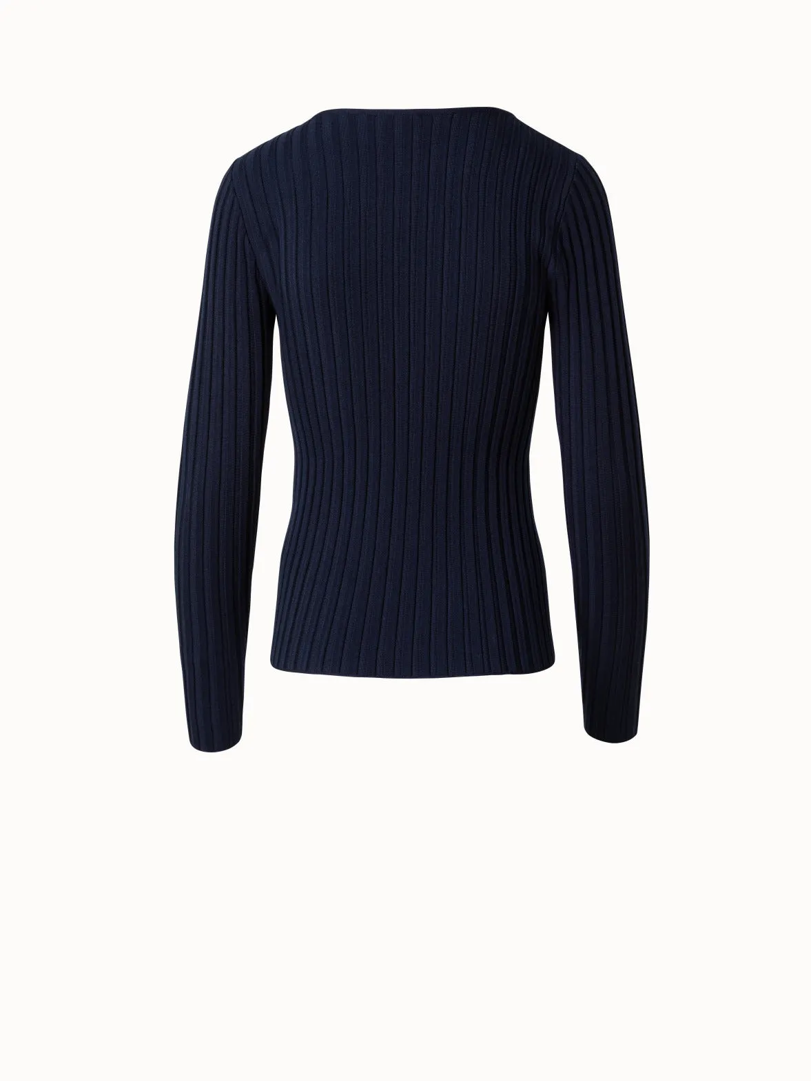Structured Stripes Merino Wool Pullover