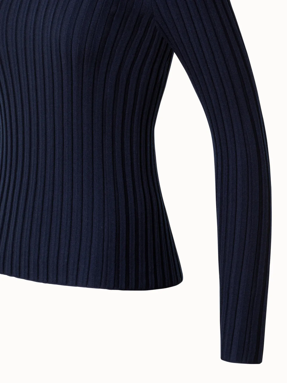 Structured Stripes Merino Wool Pullover