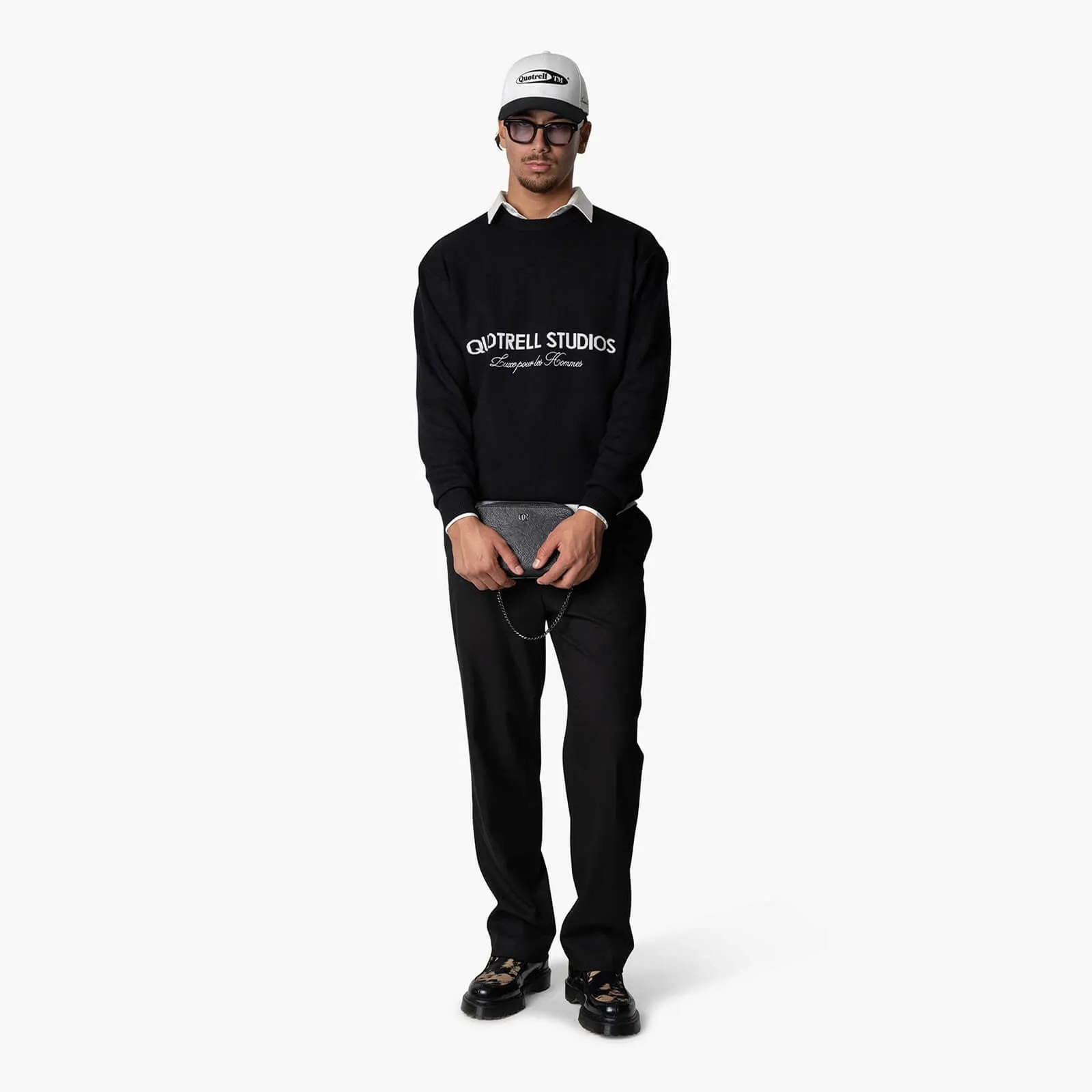 STUDIOS KNITTED CREWNECK | BLACK/WHITE
