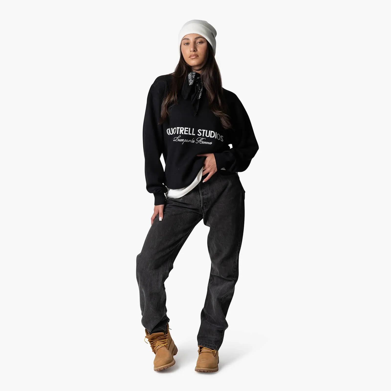 STUDIOS KNITTED CREWNECK | BLACK/WHITE